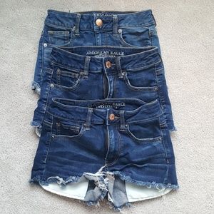 3-pair American Eagle Super Stretch Jean Shorts